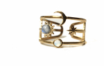 Himmlischer Ring mit Sonne Mond und Sterne / Mondstein Ring Gold / Opal Astrologie schmuck / Himmelskörper ring / Geschenk für sie